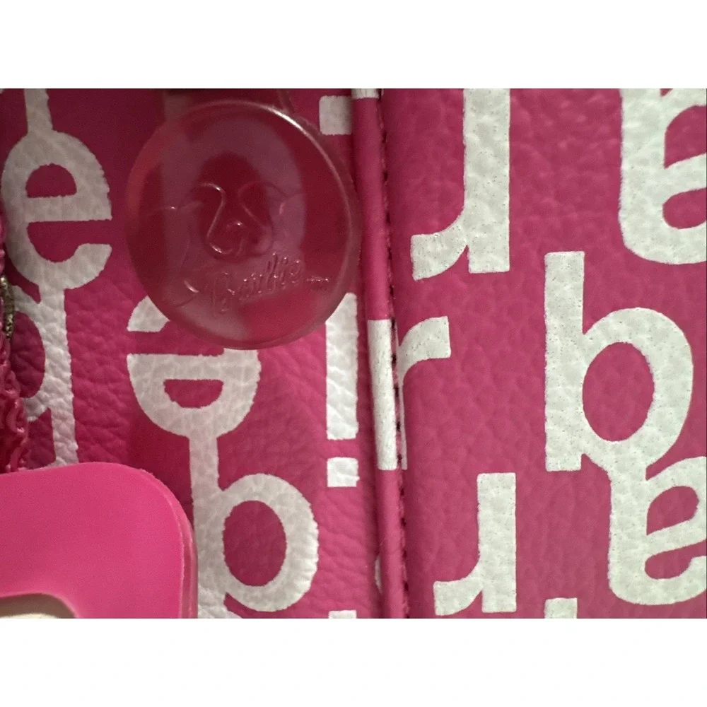 Vintage 2003 Makeup Travel Case Barbie‎ All Over Print Pink White 9x6x6 Rare Y2K